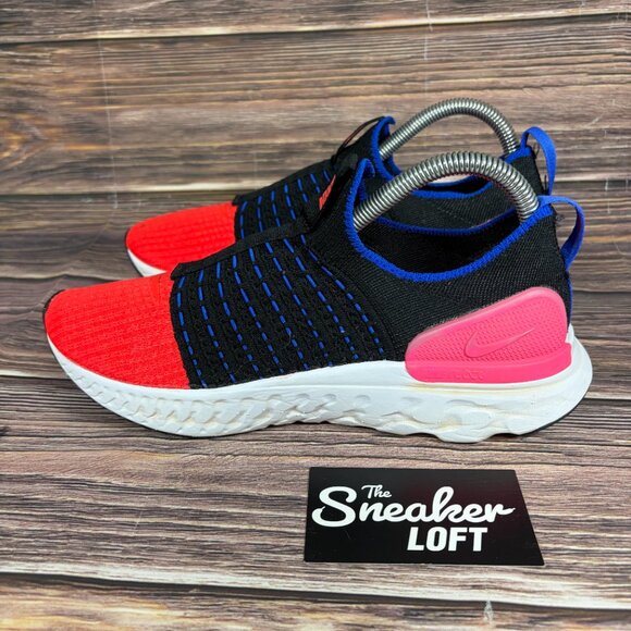 Nike React Phantom Run Flyknit 2 Black Hyper Pink Crimson Athletic Shoes 8.5 - Picture 3 of 8